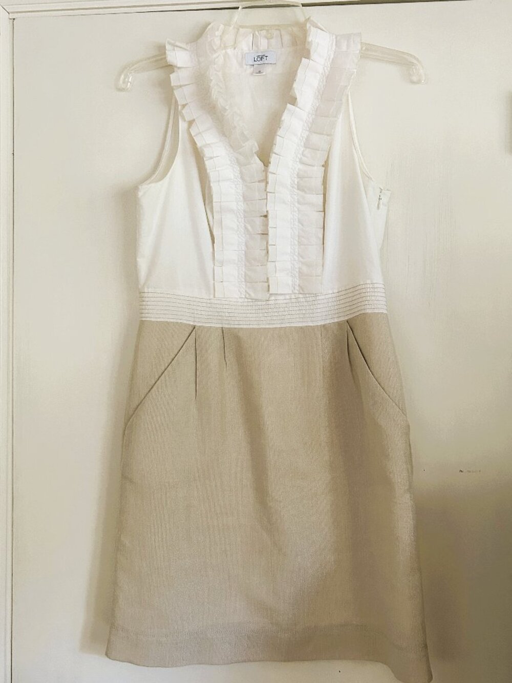 Loft beige dress. Size 10